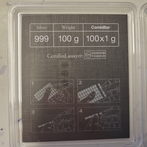 SALE 4x 1G Bars of Valcambi Suisse Fine Silver Bars .999 Silver Bundle of Silver - Picture 9 of 9